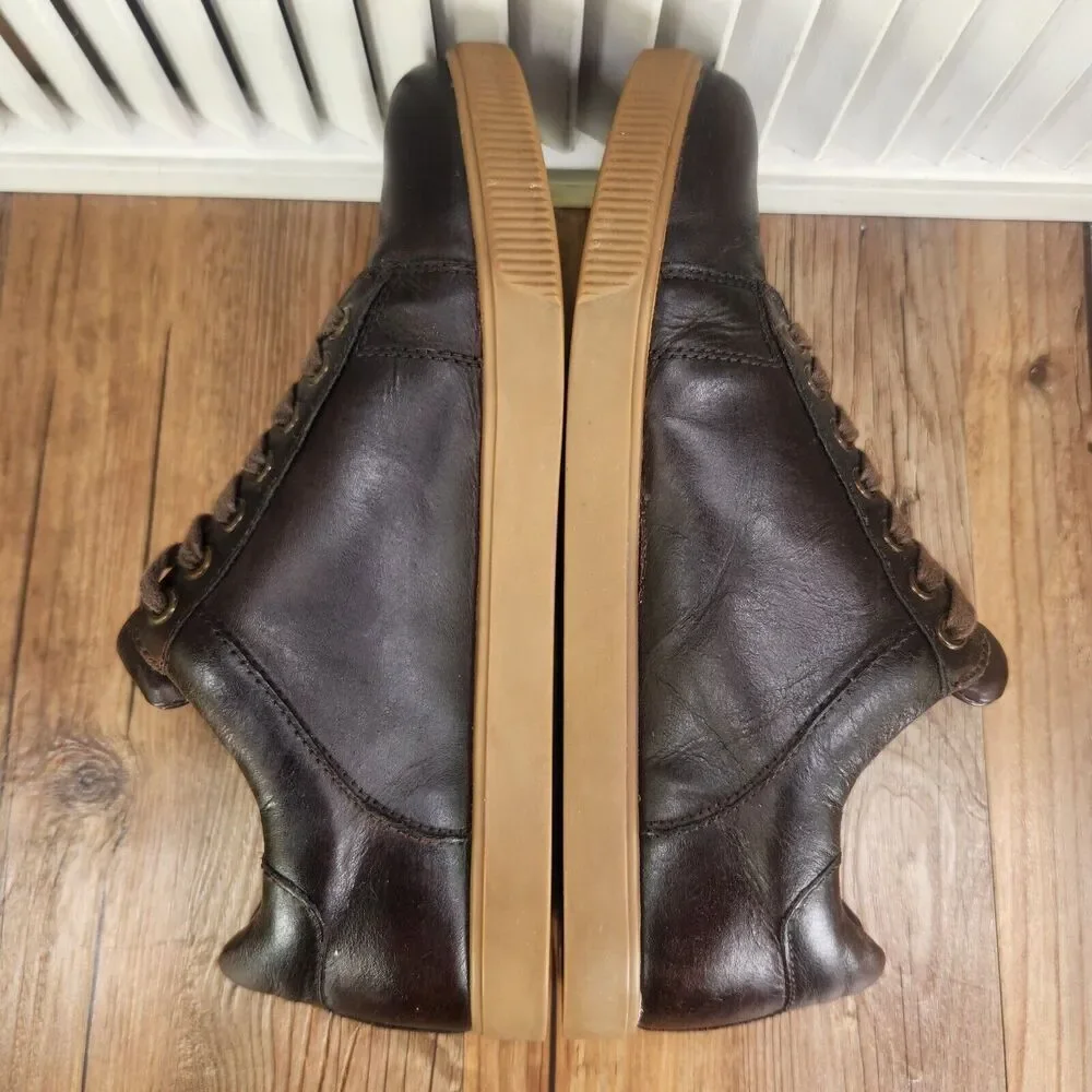Skechers Volden Fandom Shoes Mens 9 Chocolate Brown Leather Preppy Sneaker 65323